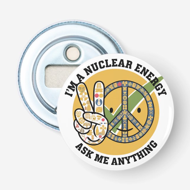 Retro Nuclear Energy design vector art gift  Bottle Opener (Front)