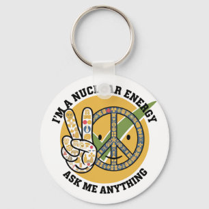 Retro Nuclear Energy design vector art gift Key Ring