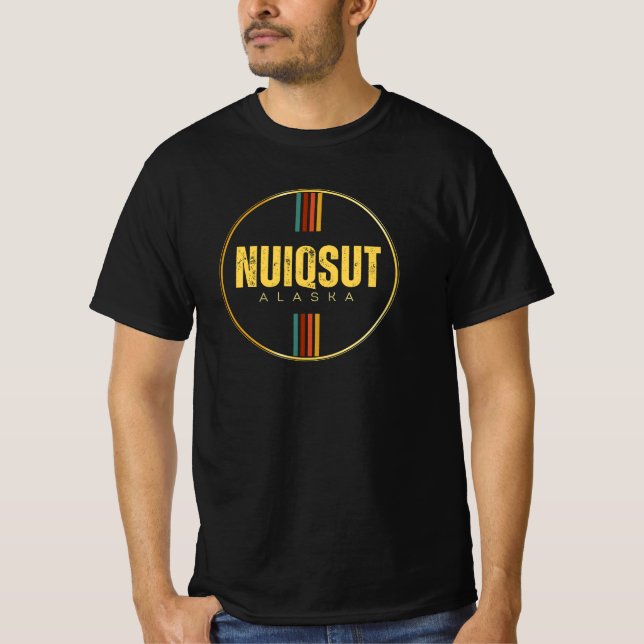 Retro Nuiqsut city alaska state 70s groovy ak T-Shirt (Front)