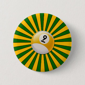 RETRO NUMBER 9 BILLIARDS BALL 6 CM ROUND BADGE