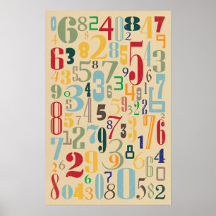 Retro Numbers - Math Posters