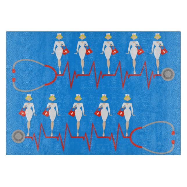 Retro Nurse Cutting Board (Front)