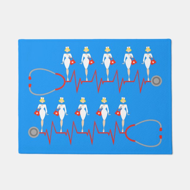 Retro Nurse Door Mat (Front)