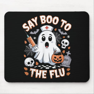 Retro Nurse Ghost Halloween Vaccine Say Boo To The Mouse Pad