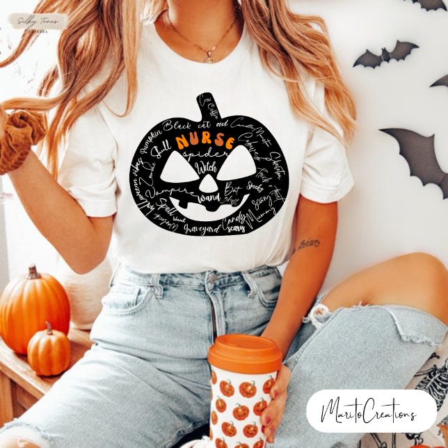 Retro Nurse Halloween,Spooky Nurse,Halloween Nurse T-Shirt (NURSE)