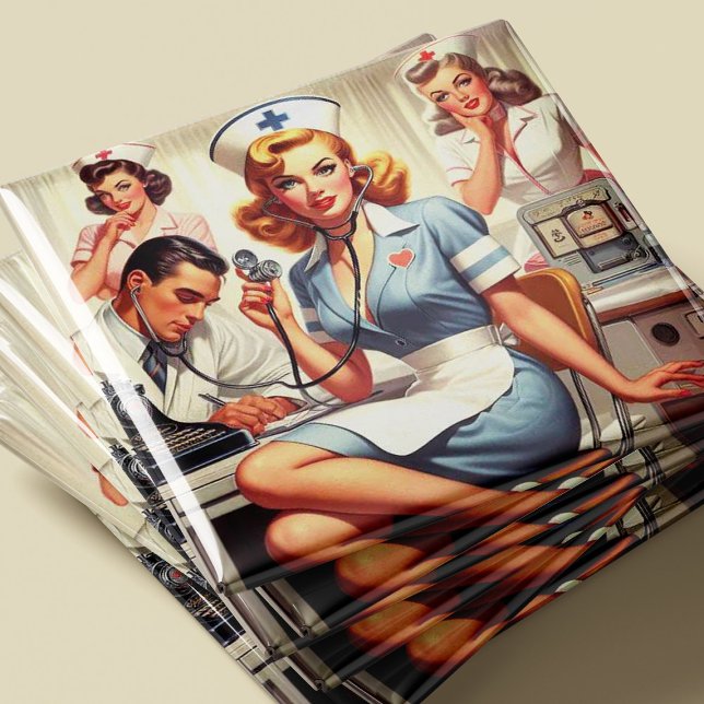 Retro Nurse Illustration Magnet (Creator Uploaded)
