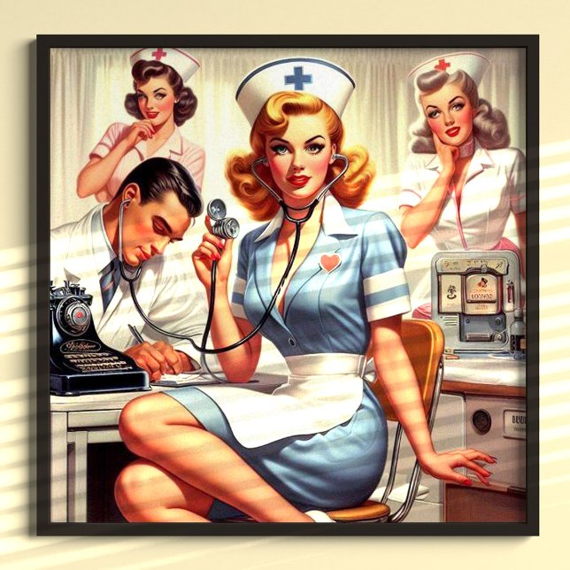 Retro Nurse Illustration Poster (Creator Uploaded)