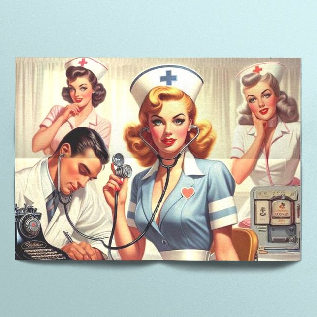 Retro Nurse Illustration Tissue Paper (Creator Uploaded)