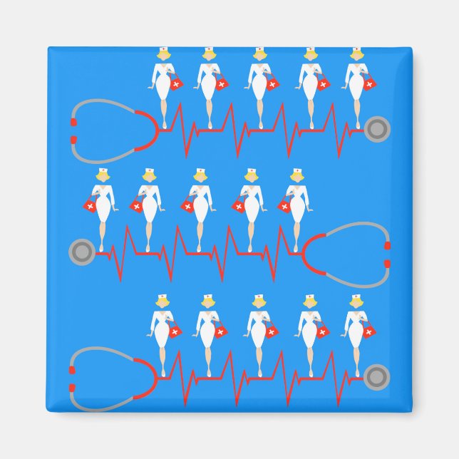 Retro Nurse Magnet (Front)