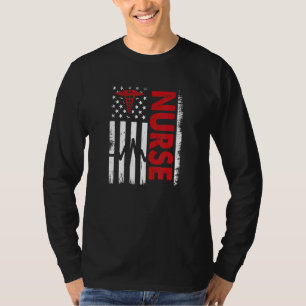 Retro Nurse Nursing American Flag Usa Patriotic 4t T-Shirt