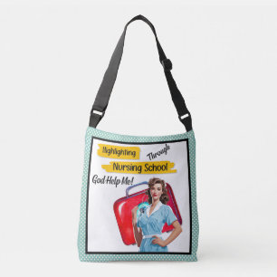 Retro Nurse Pinup_ Nursing Notes Crossbody Bag