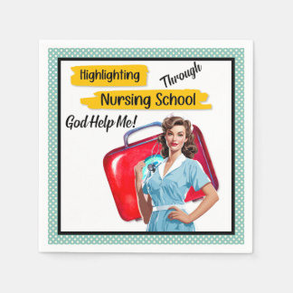 Retro Nurse Pinup_ Nursing Notes Napkin