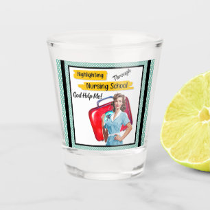 Retro Nurse Pinup_ Nursing Notes Shot Glass