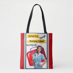 Retro Nurse Pinup_ Nursing Notes Tote Bag