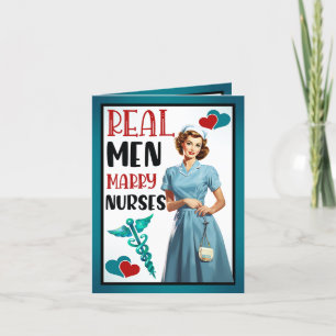 Retro Nurse Pinup_ Real Men Marry Nurses Thank You Card