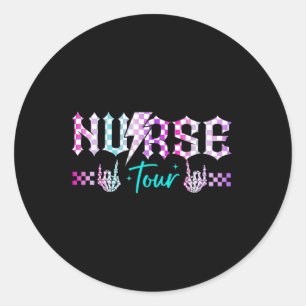 Retro Nurse Tour Some Days I Rock It Way Nurse Day Classic Round Sticker