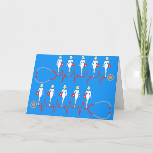 Retro Nurses Call All the Shots Greeting Card (Front)