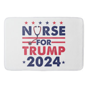 Retro Nurses For Trump 2024 America Stars Flag Str Bath Mat