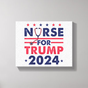 Retro Nurses For Trump 2024 America Stars Flag Str Canvas Print