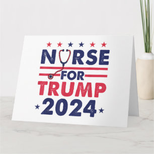 Retro Nurses For Trump 2024 America Stars Flag Str Card