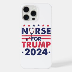 Retro Nurses For Trump 2024 America Stars Flag Str iPhone 15 Pro Max Case