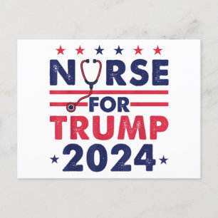 Retro Nurses For Trump 2024 America Stars Flag Str Postcard
