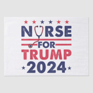Retro Nurses For Trump 2024 America Stars Flag Str Tissue Paper