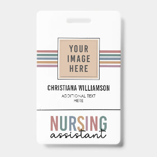 Retro Nursing Assistant CNA Nursing Aide ID Badge