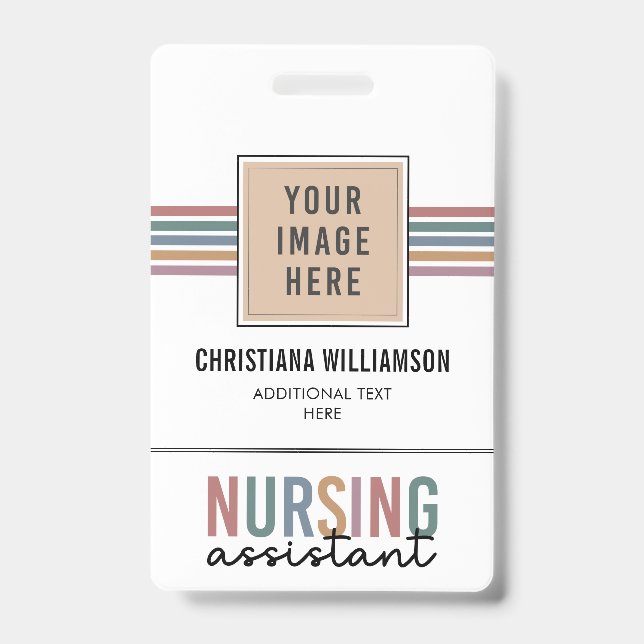 Retro Nursing Assistant CNA Nursing Aide ID Badge (Front)