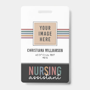 Retro Nursing Assistant CNA Nursing Aide ID Badge