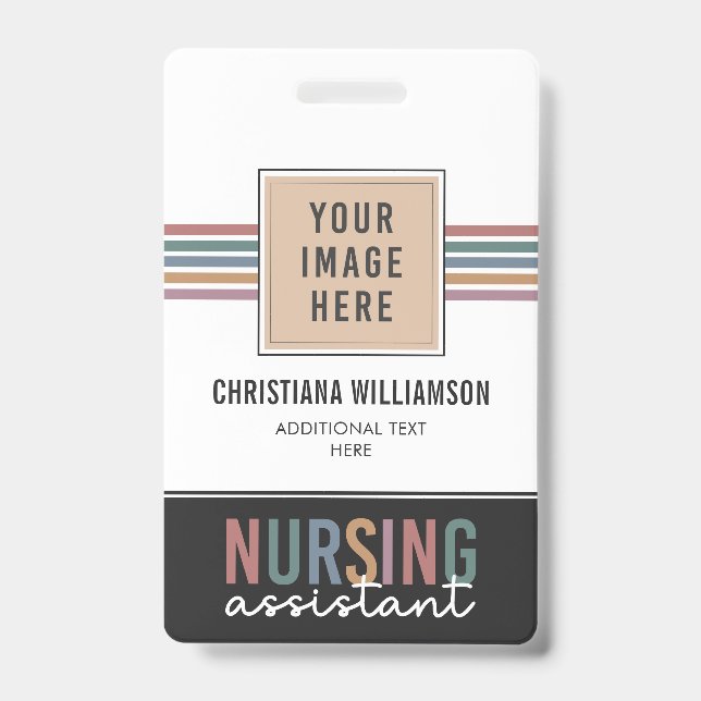 Retro Nursing Assistant CNA Nursing Aide ID Badge (Front)