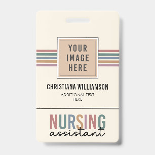 Retro Nursing Assistant CNA Nursing Aide ID Badge