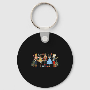 Retro Nutcracker Ballet Christmas Tree Shirts For  Key Ring