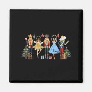 Retro Nutcracker Ballet Christmas Tree Shirts For  Magnet