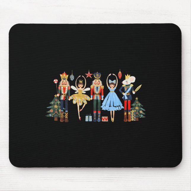 Retro Nutcracker Ballet Christmas Tree Shirts For  Mouse Pad (Front)