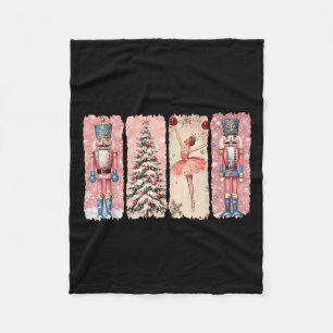 Retro Nutcracker Ballet Nk Christmas Xmas Vibes Wo Fleece Blanket