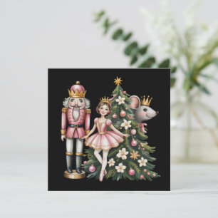 Retro Nutcracker Scene Vintage Christmas Matching  Holiday Card
