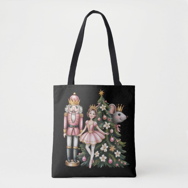 Retro Nutcracker Scene Vintage Christmas Matching  Tote Bag (Front)