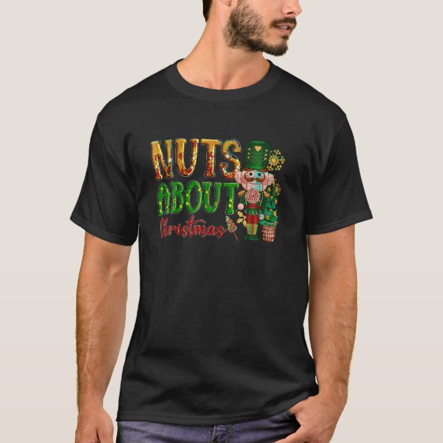Retro Nuts About Christmas Funny Nutcrackers Match T-Shirt (Front)
