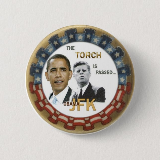 Retro Obama/JFK Button (Front)