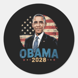 Retro Obama Vintage President 2028 Obama Classic Round Sticker