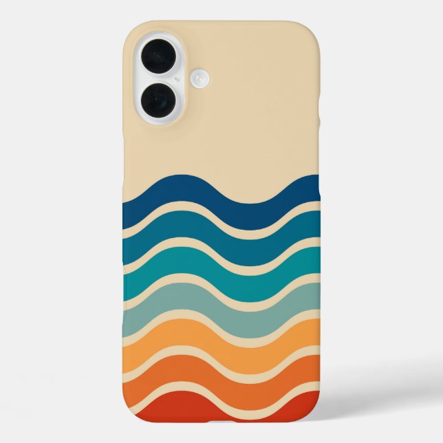 Retro Ocean Wave Abstract Phone Case (Back)