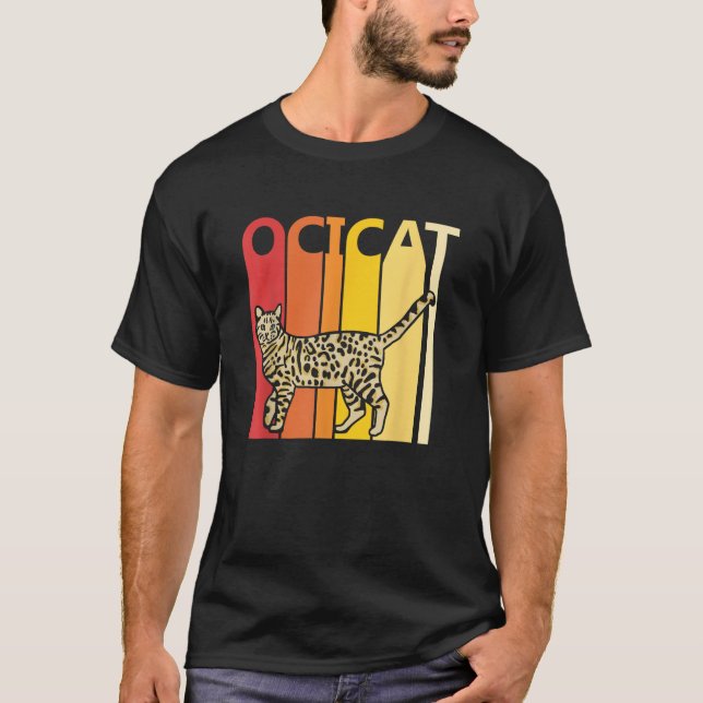 Retro Ocicat Cat Breed Owner Gift T-Shirt (Front)