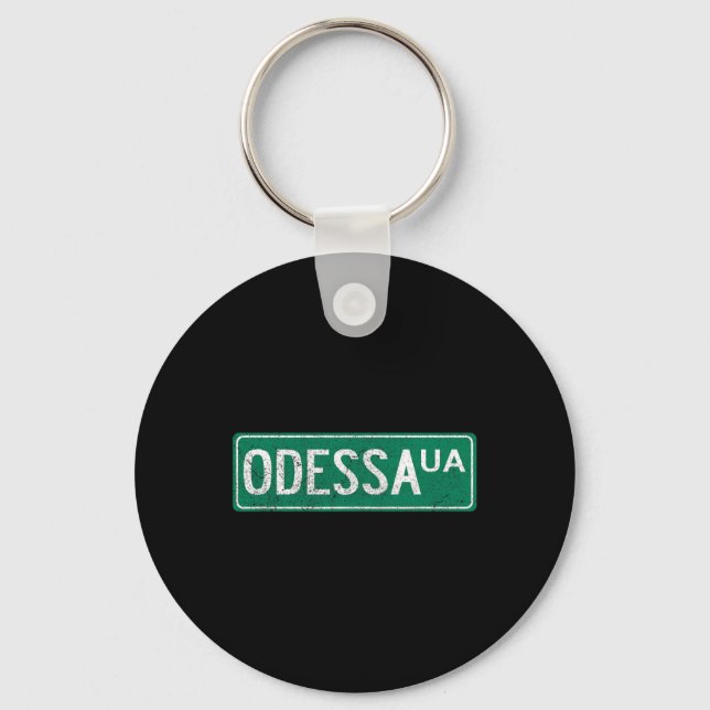 Retro Odessa Ukrainian Stand With Ukraine  Key Ring (Front)