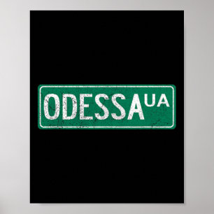 Retro Odessa Ukrainian Stand With Ukraine Poster