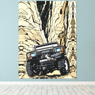 Retro Off-Road Truck Rock Crawl Pop Art Canvas Print