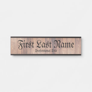 Retro Office Door Sign Signs Wood Grain Look