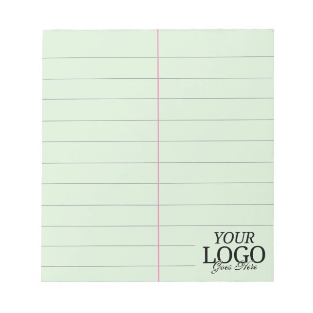 Retro Office Green Steno Paper 5.5 x  6 With Logo  Notepad (Front)