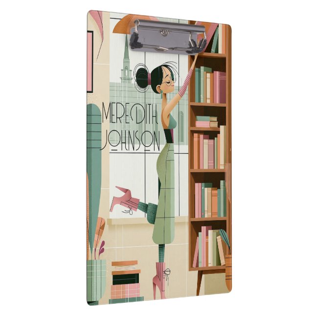 Retro Office Stationery Desk Clipboard Graphic (Right)