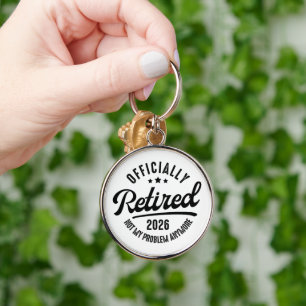 Retro Officially Retired 2026 Funny Retirement Key Ring